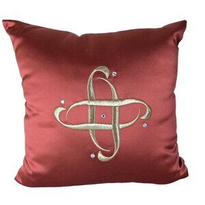 Throw Pillow 12” Square Zip Opening, Copper Color, Pillow Form Included